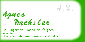 agnes wachsler business card